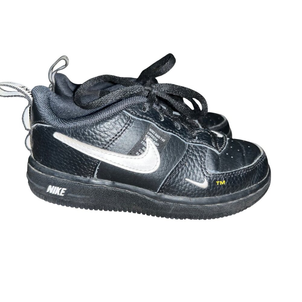 Nike Sneakers Toddler Boys 10C Used Black White Leather AV4273-001 2018